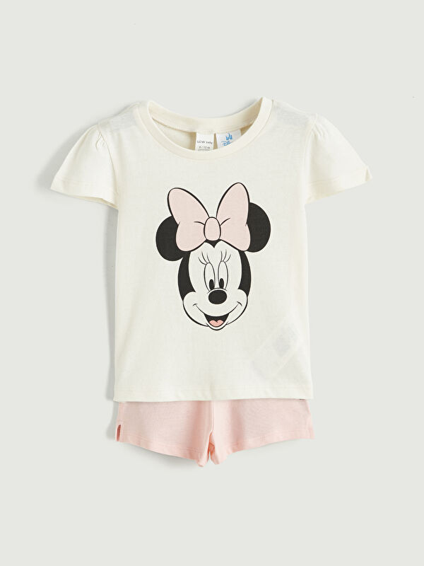 LCW baby Minnie Mouse Print Baby Girl T-Shirt and Shorts