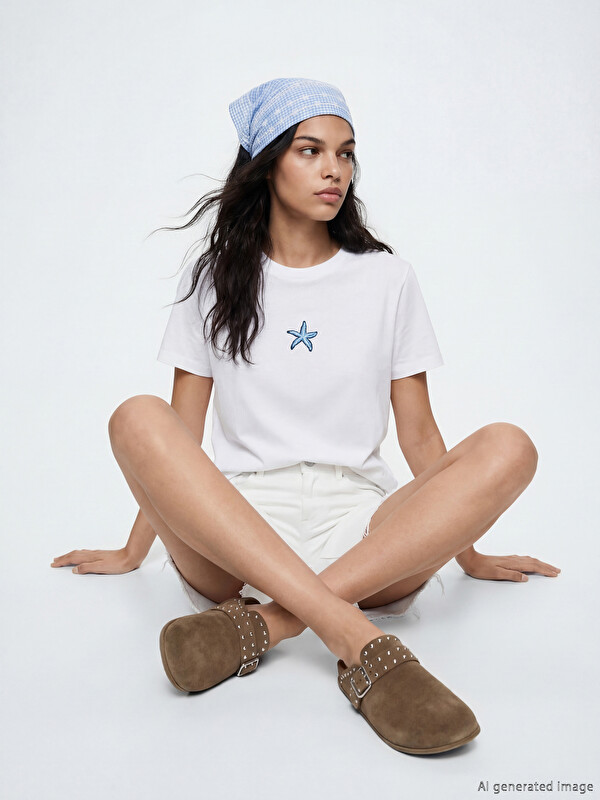 XSIDE Crew Neck Embroidered Women's T-Shirt