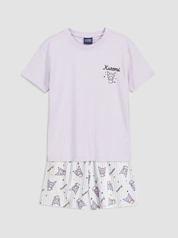 LCW Kids Kuromi Printed Girls' Short Pyjamas Set