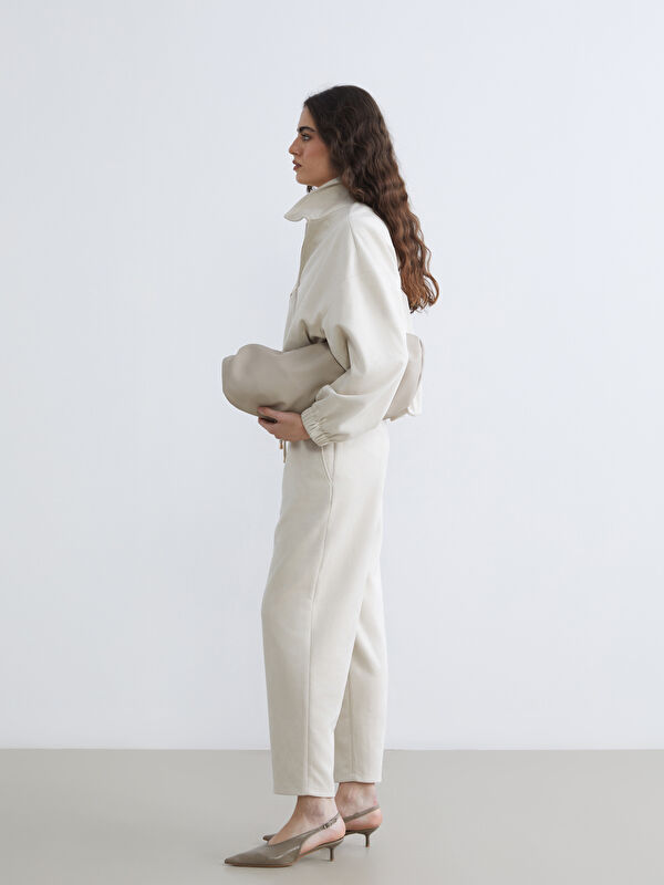 LCW Vision Elastic Waist Suede Look Women's Trousers