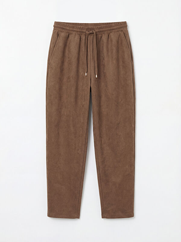 LCW Vision Pantalon Femme en Suédine à Taille Élastiquée