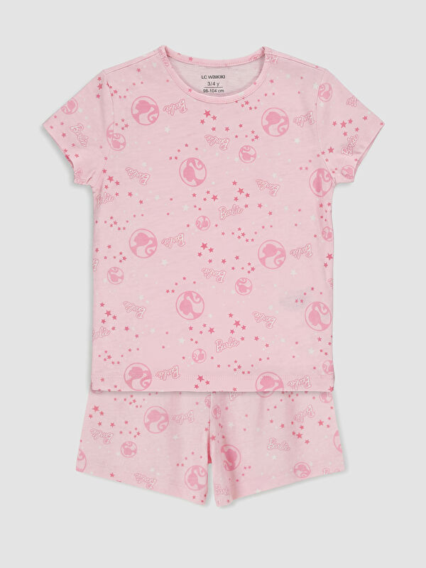 LCW Kids Barbie Printed Girls' Shortie Pyjama Set
