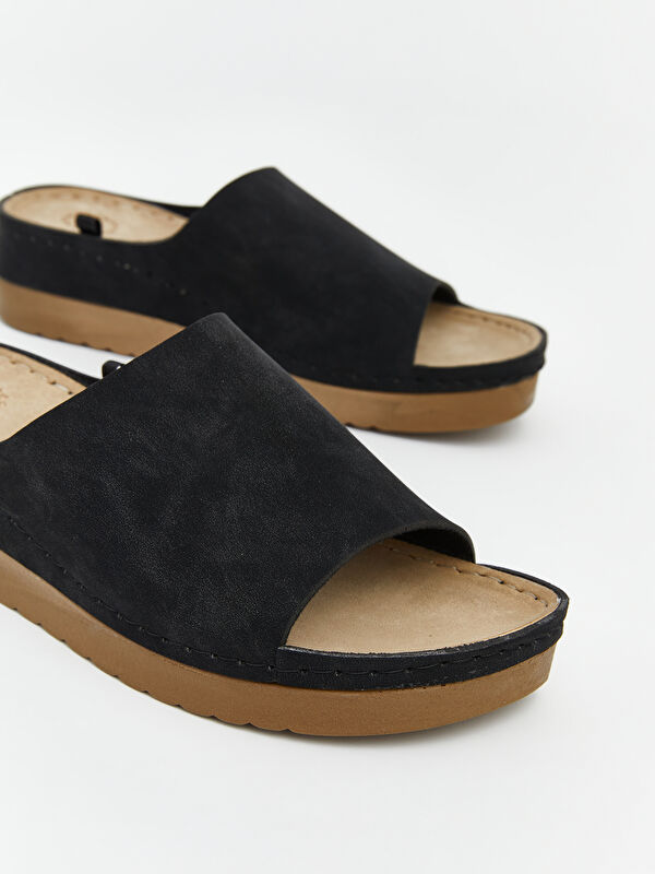 Lcw Steps Siyah Lcw Steps Süet Görünümlü Kadın Terlik