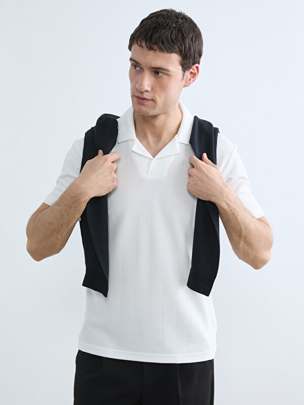 LCW Vision Resort Textured Men's Tee