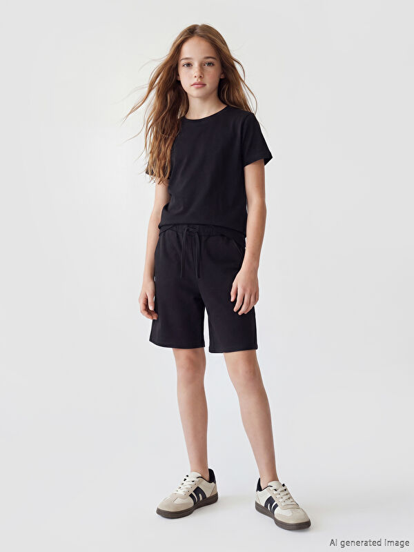 LCW Kids Beli Lastikli Kız Çocuk Şort