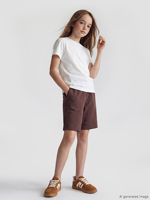 LCW Kids Beli Lastikli Kız Çocuk Şort