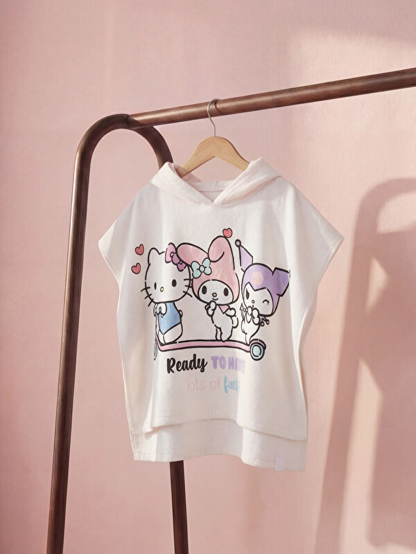 LCW ACCESSORIES Hello Kitty Baskılı Kız Bebek Panço Havlu