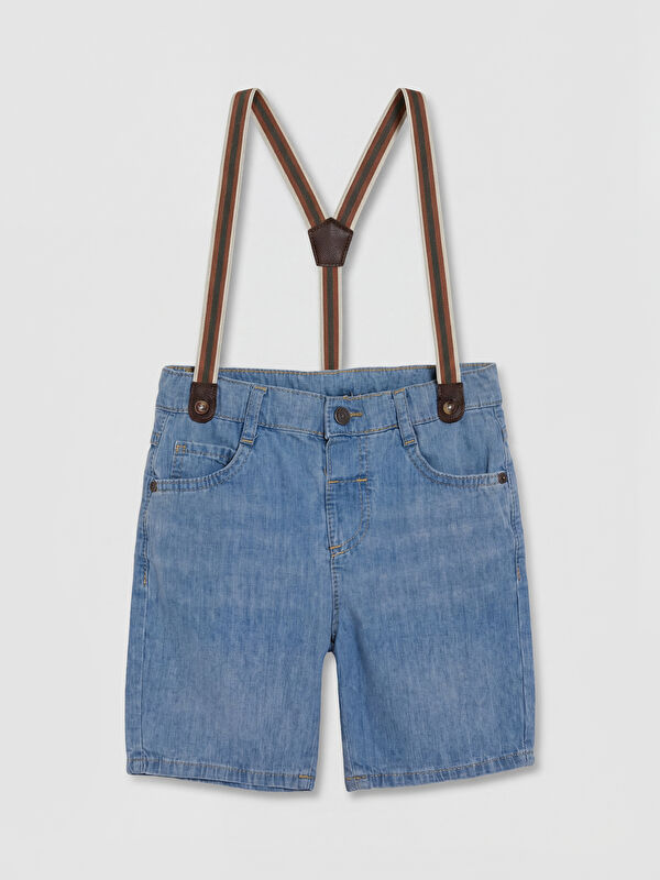 LCW baby Askılı Erkek Çocuk Jean Şort