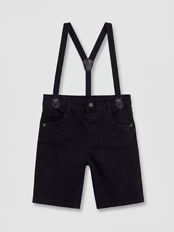 LCW baby Pantolon Askılı Erkek Çocuk Jean Şort