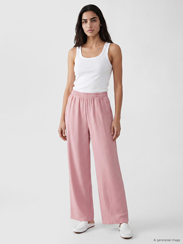 LCW Vision Elastic Waist Loose Fit Women's Trousers