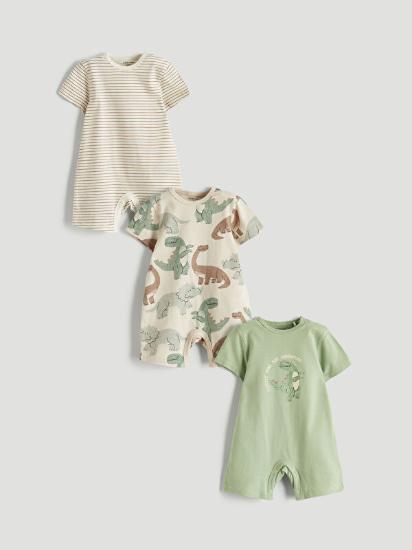LCW baby Printed Baby Boys' Jumpsuit 3-Pack