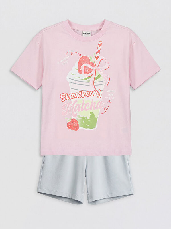 LCW Kids Girls' Printed Shortie Pyjamas Set