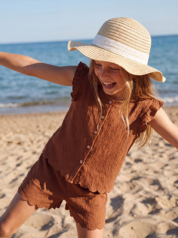 LCW ACCESSORIES Girls' Straw Bucket Hat