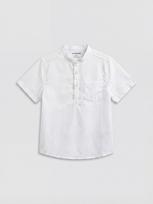 LCW Kids Grandad Collar Poplin Boys' Shirt