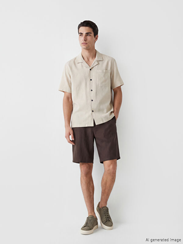 SOUTHBLUE Standard Fit Linen Look Men's Shorts