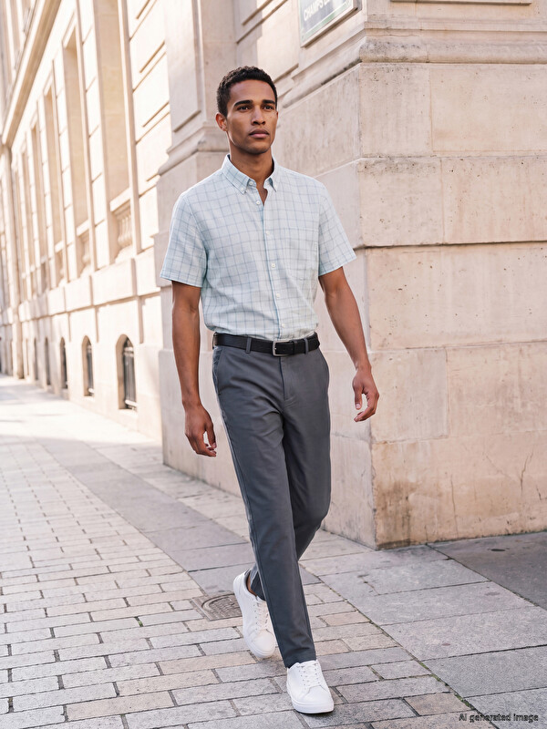 SOUTHBLUE Regular Fit Linen Blend Men's Trousers