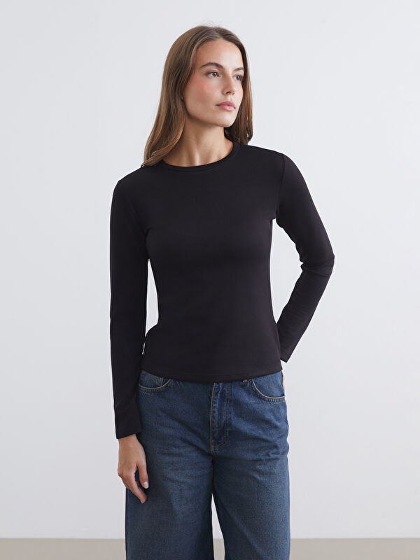 LCWAIKIKI Basic Bisiklet Yaka Soft Touch Kadın Body