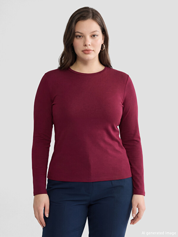 LCWAIKIKI Basic Bisiklet Yaka Kadın Body
