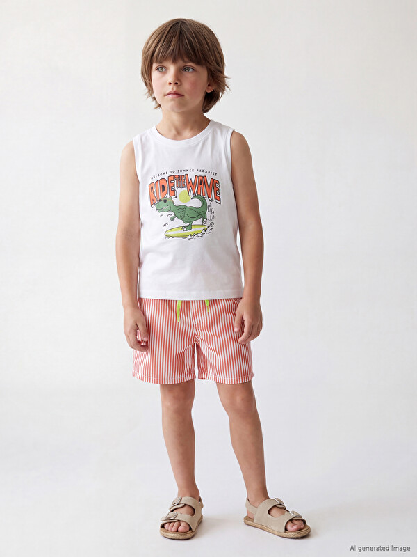 LCW Kids Printed Boys' Swimwear Set