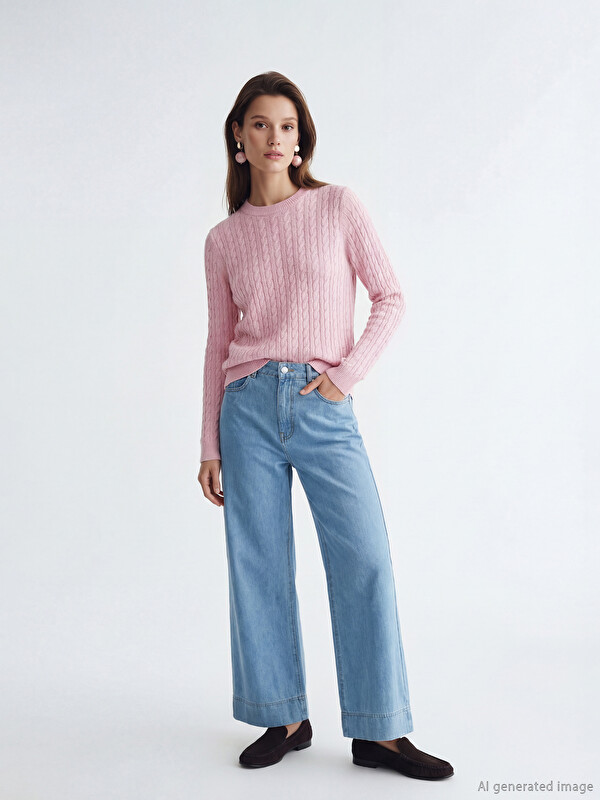 LCW Modest Wideleg Kadın Jean Pantolon