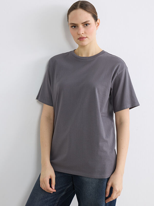 LCWAIKIKI Basic Woman GREY T-Shirt