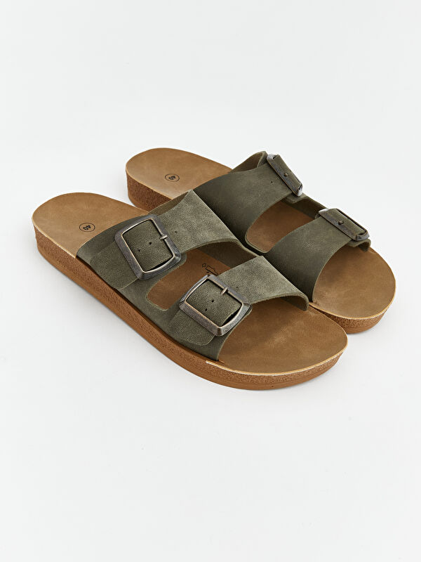 Lcw Steps Kahverengi Lcw Steps Çift Tokalı Erkek Terlik