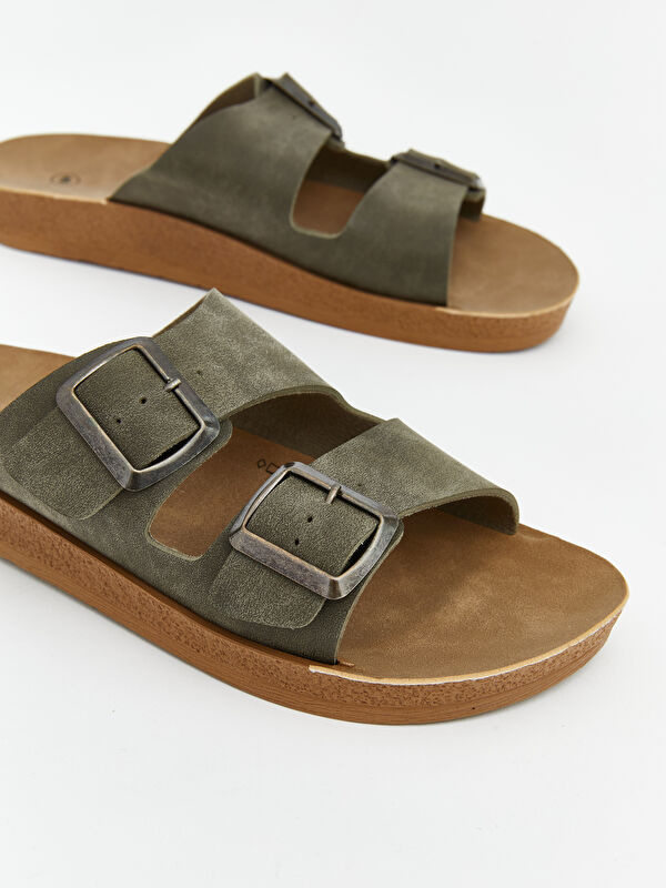 Lcw Steps Kahverengi Lcw Steps Çift Tokalı Erkek Terlik