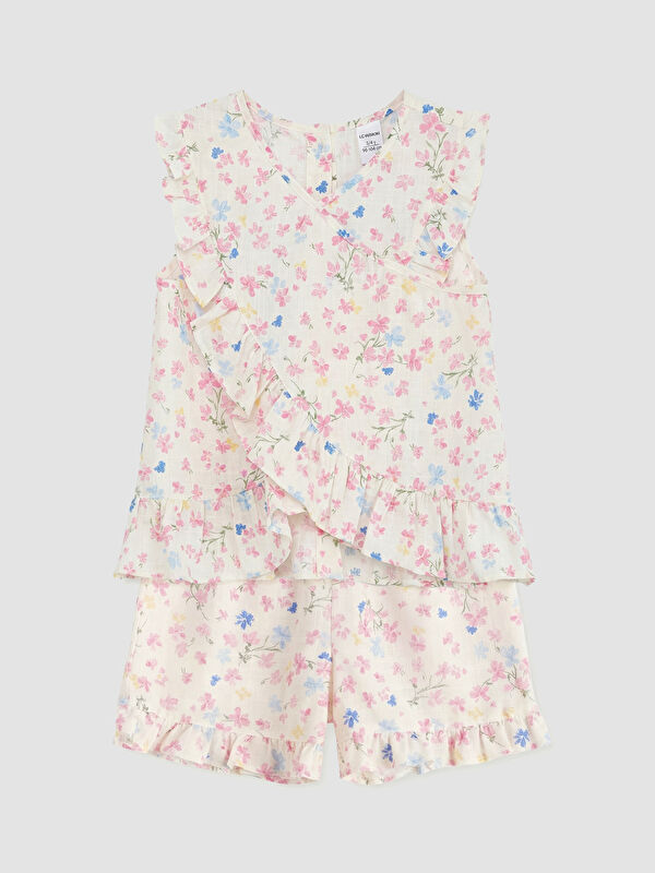 LCW Kids Floral Girls' Blouse and Shorts