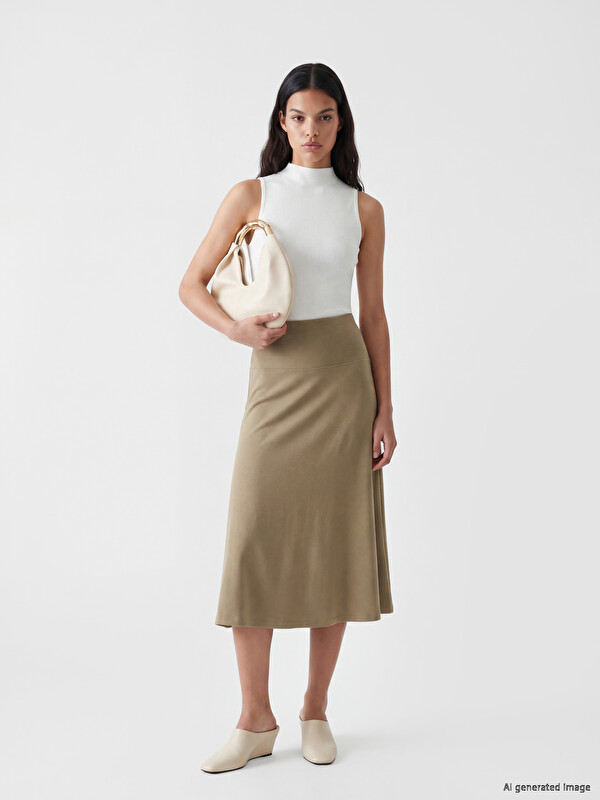 LCW Vision Woman Khaki Skirt
