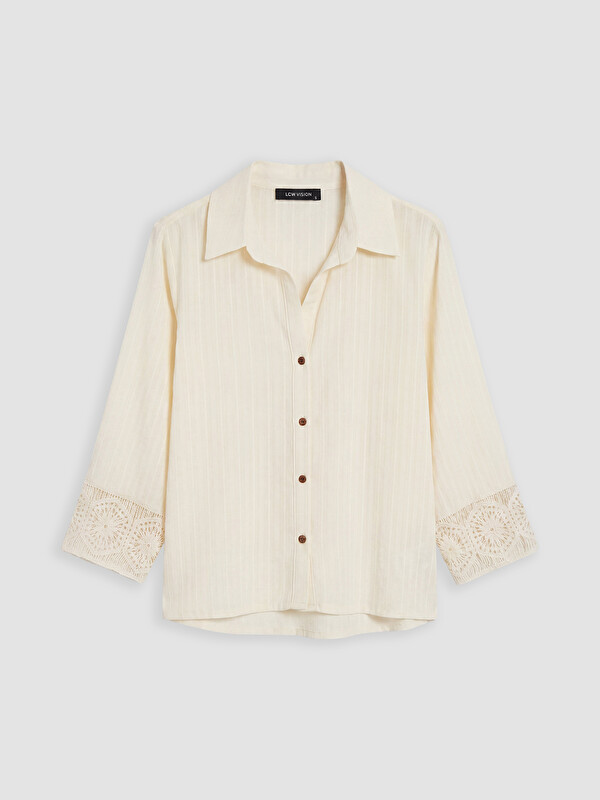 LCW Vision Lace Detailed Striped Women's Shirt