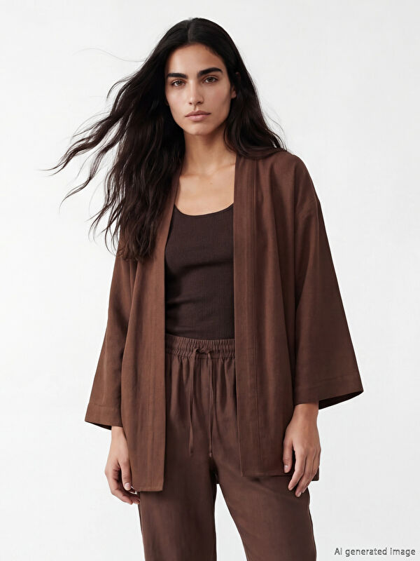 LC WAIKIKI Şal Yaka Oversize Kadın Kimono