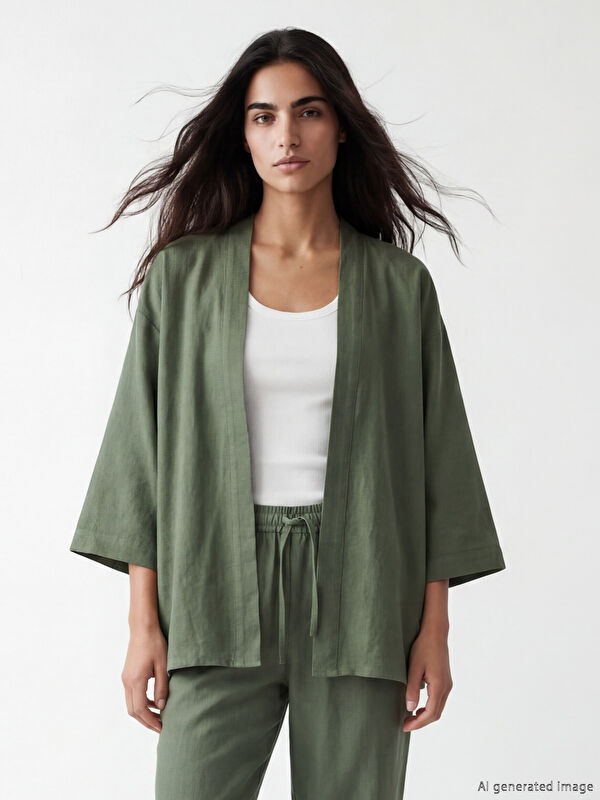 LC WAIKIKI Şal Yaka Oversize Kadın Kimono