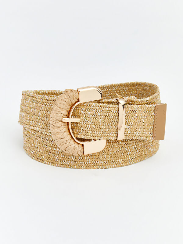LCW ACCESSORIES Rattan Look Buckled Women's Belt