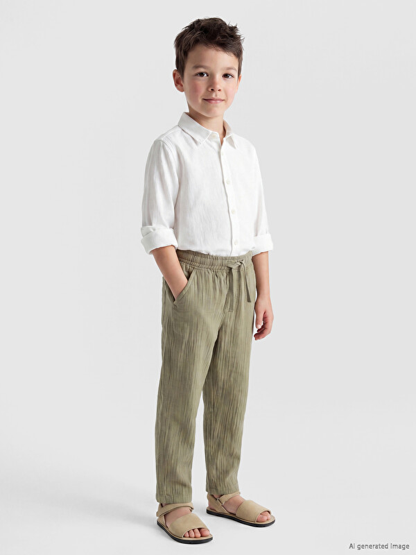 LCW Kids Elastic Waist Muslin Boys' Trousers