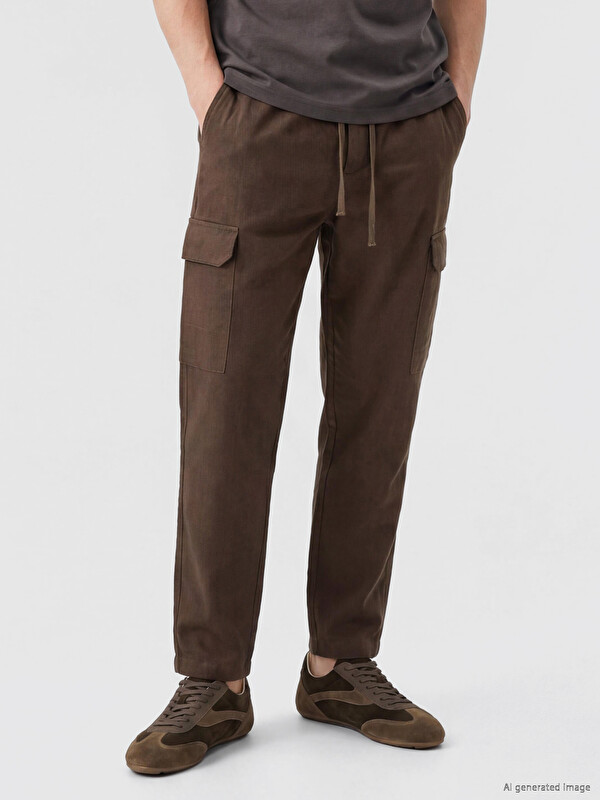 XSIDE Man Brown Cargo Trousers