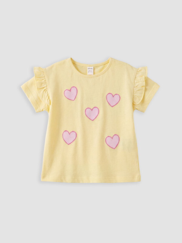 LCW Kids Crew Neck Ruffled Girls' T-Shirt