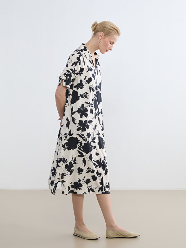 LCW Grace Collared Neck Floral Dress