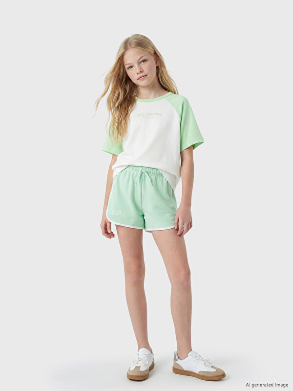 LCW Kids Baskılı Kız Çocuk Şort