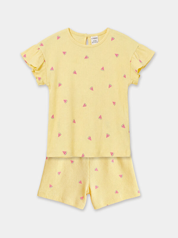 LCW Kids Printed Girls' T-shirt and Shorts