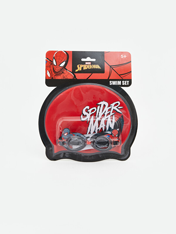LCW JOY Spider-Man Printed Boy Swim Goggles and Swim Cap