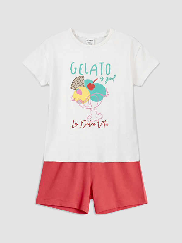 LCW Kids Printed Girls' T-shirt and Shorts