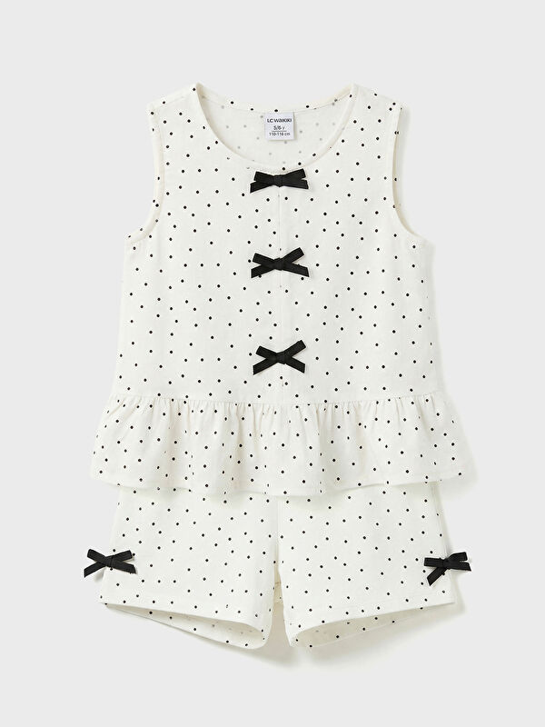 LCW Kids Girls' Bow Detailed Blouse and Shorts