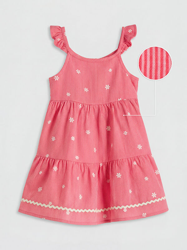 LCW Kids Square Neck Floral Girls' Dress