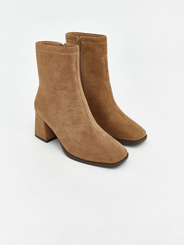 LCW STEPS Suede-Effect Heeled Boots for Women
