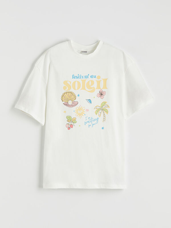 LCW Kids Girls' Crew Neck Printed T-Shirt
