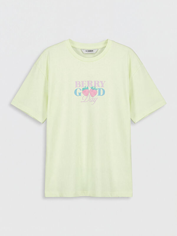 LCW Kids Crew Neck Printed Girls' T-Shirt
