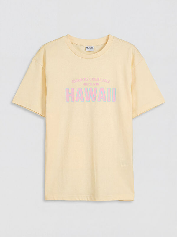 LCW Kids Crew Neck Printed Girls' T-Shirt