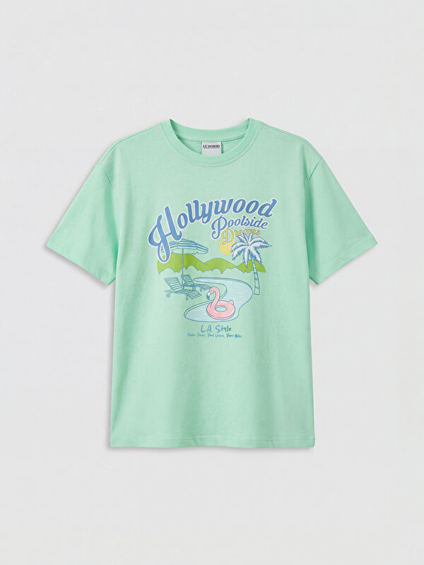 LCW Kids Crew Neck Printed Girls' T-Shirt