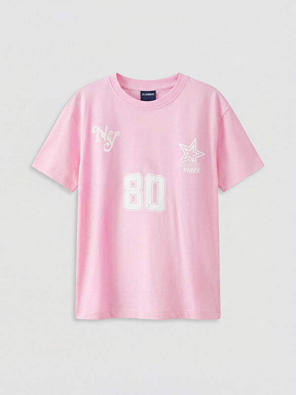 LCW Kids Crew Neck Printed Girls' T-Shirt