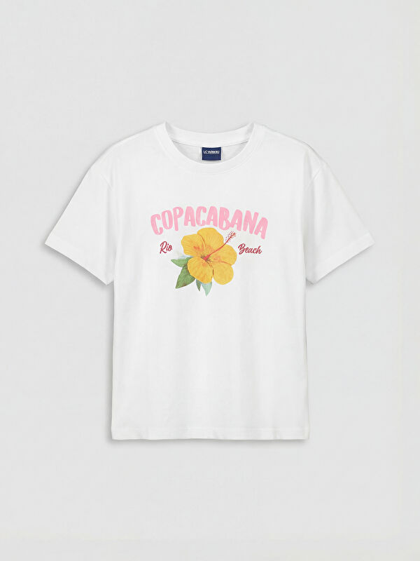 LCW Kids Crew Neck Printed Girls' T-Shirt